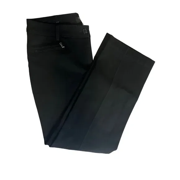 Talbots Petites Black Straight Leg Dress Pants Size 10P Zip Pockets Career - Picture 3 of 6